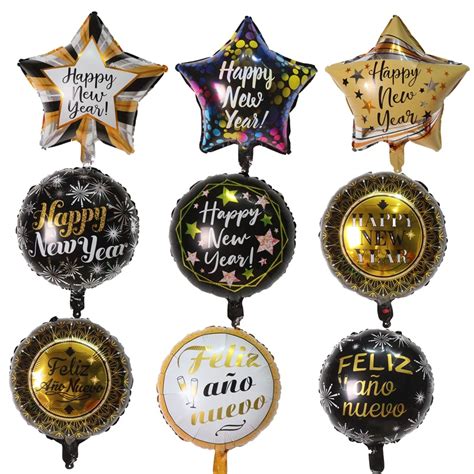 Ballons H Lium Ronds En Aluminium 18 Pouces 6 Pi Ces Pour Le Nouvel An