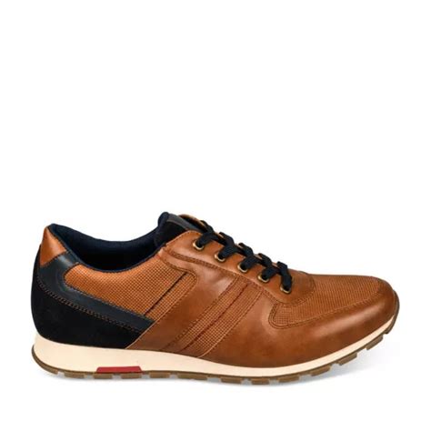 Baskets Running Cognac Homme Lacets Denim Side