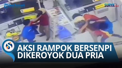 Detik Detik Aksi Perampok Diduga Pakai Senpi Digagalkan Dua Pegawai