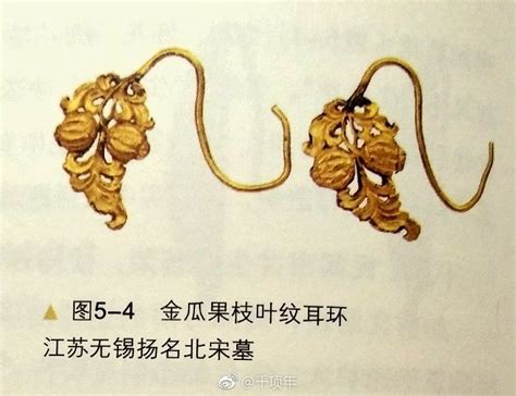 Chinese Northern Song Dynasty Earrings Relic Relic Gold