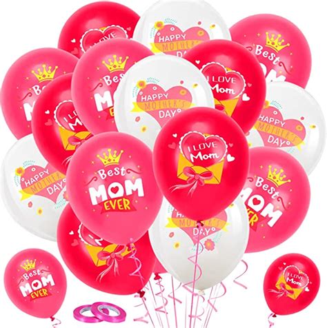 Howaf Happy Mothers Day Balloons 30pcs 12inch Mothers Day