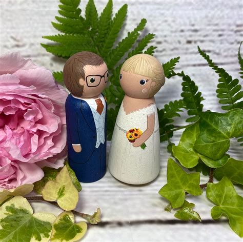 Wedding Peg Dolls. Personalised Wood/wooden Peg Doll Bride and - Etsy