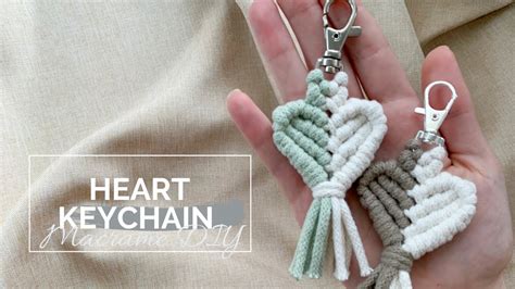 Diy Macrame Keychain Two Color Heart Key Chain Tutorial Makramee