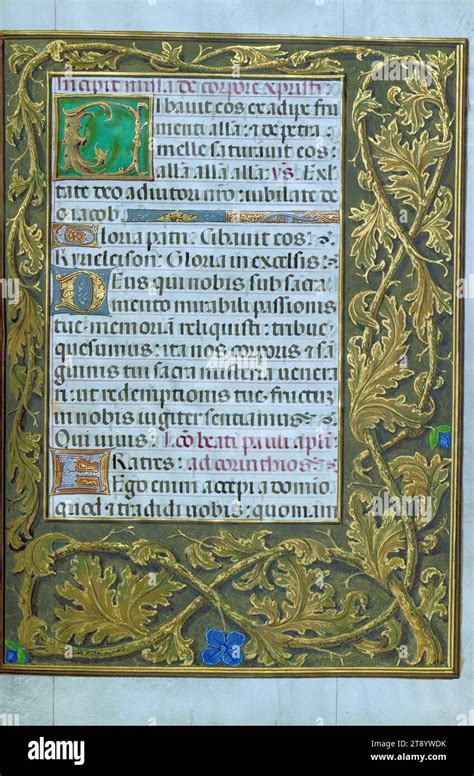 Livre d heures texte médiéval illuminations modernes initial