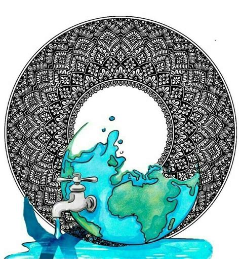 Save Water Save Earth 💧💧 | Mandala art therapy, Pop art drawing ...