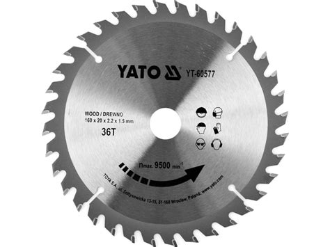 Пильный диск по дереву для циркулярки 160x20x36зубов Yato купить в E-1