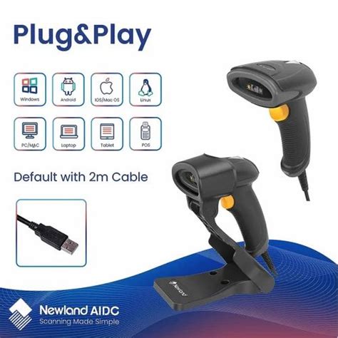 Newland 2D Barcode Scanner Handheld Wired QR PDF417 Data Matrix 1D Bar