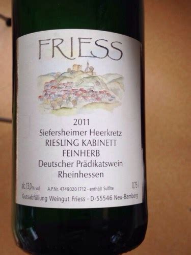 Weingut Friess DE Siefersheimer Heerkretz Riesling Kabinett Feinherb