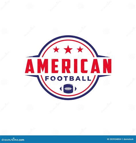 American Football Sport Logo With Gridiron Ball On Target Icon Vector