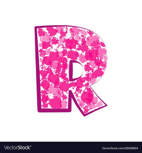 English Pink Letter R On A White Background Vector Image