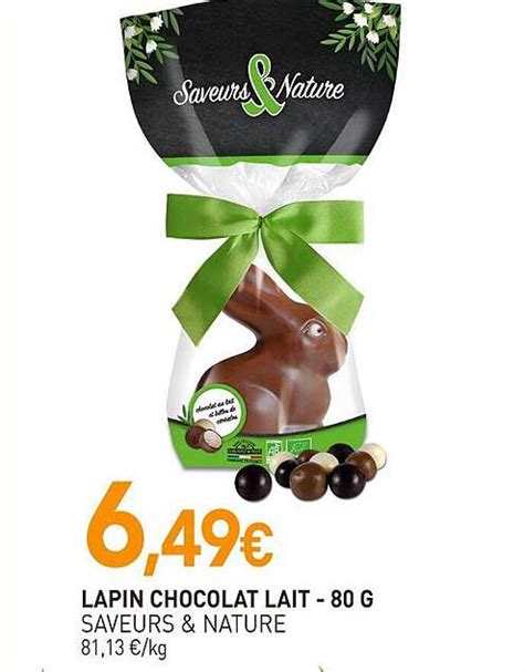 Promo Lapin Chocolat Lait chez NaturéO iCatalogue fr