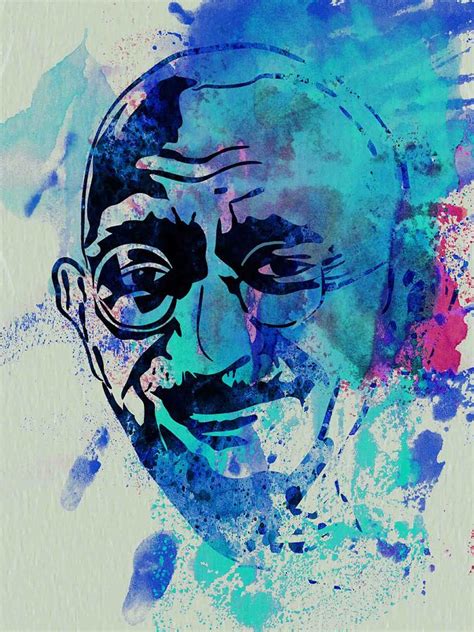 Mahatma Gandhi Watercolor Painting by Naxart Studio - Pixels