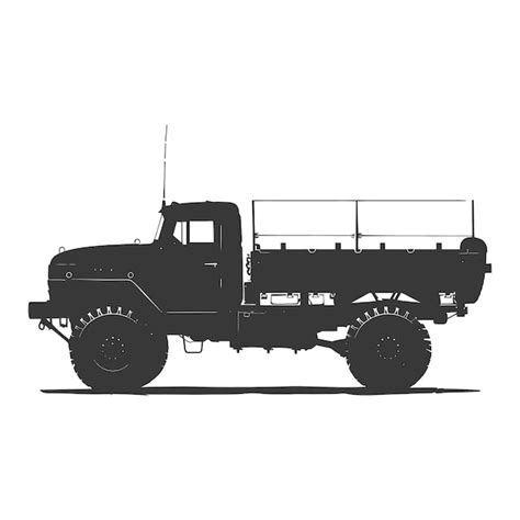 Premium Vector Silhouette Military Truck Black Color Only