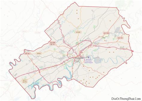 Map of Knox County, Tennessee - Thong Thai Real