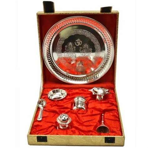 Brass Silver Plated Pooja Thali For Diwali At Rs 650 Set In Jaipur ID