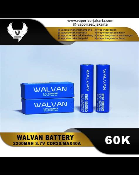 Jual Battery Walvan 18650 2200mAh 40A Vape Harga Murah Jakarta