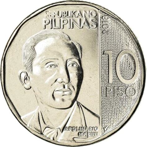 Philippines 10 Piso New Apolinario Mabini Coin KM303 2017 2019 EBay