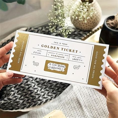 Temu5pcs Golden Ticket Scratch Card Reveal Surprise Holiday Gift Diy