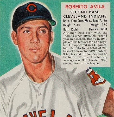 1952 Red Man Tobacco Bobby Avila Baseball VCP Price Guide