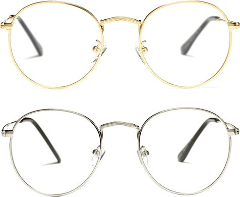 Pro Acme Classic Round Metal Clear Lens Glasses Frame Unisex Circle Eyeglasses 2