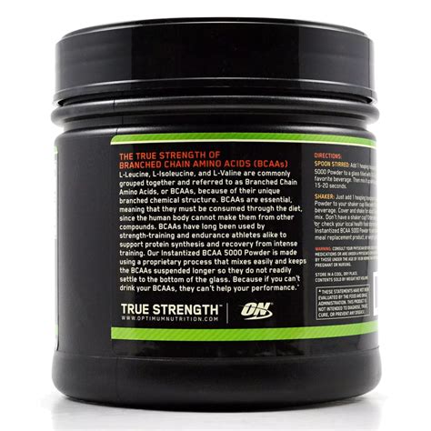 Optimum Nutrition (ON) BCAA 5000 Powder Instantized Unflavored 0.76 ปอ ...