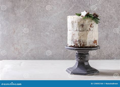 Christmas Naked Cake Stock Photo Image Of Birthday
