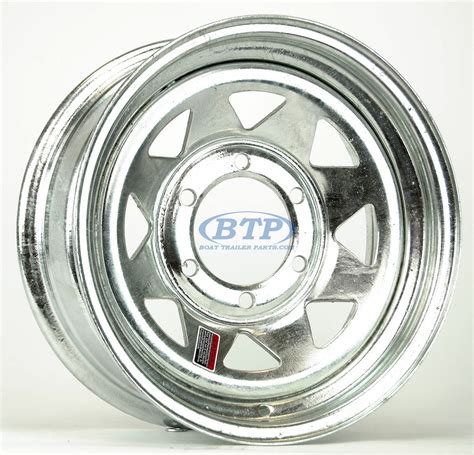 Boat Trailer Wheel 15 inch Galvanized 6 Lug Rim 6 on 5 1/2 Bolt Pattern