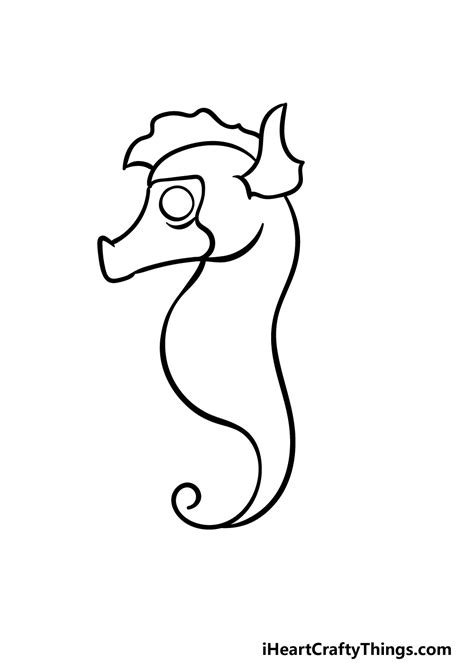 Seahorse Drawing Outline