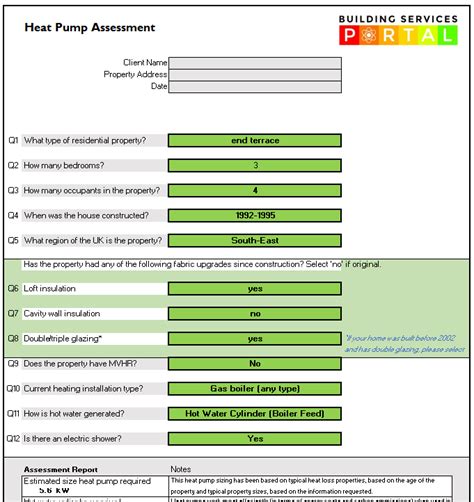 Heat Pump Assessment Calculator- Premium | Building Services Portal