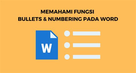 Memahami Fungsi Bullets Dan Numbering Pada Microsoft Word Indonewsid