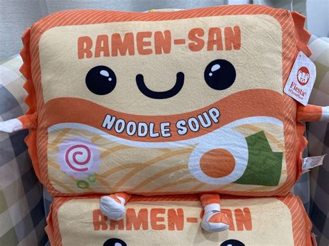 Two Ramen San Noodle Soup Ramen Noodles Plush Pillow Orange 18” And Spam