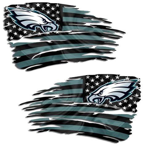 Eagles Football Tattered American Flag Decal Set