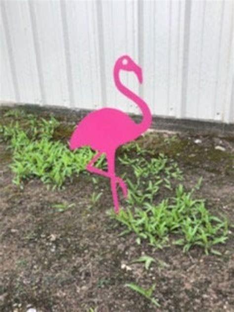 Metal Pink Flamingo Garden Yard Stake Plasma Cut Sign Art Etsy