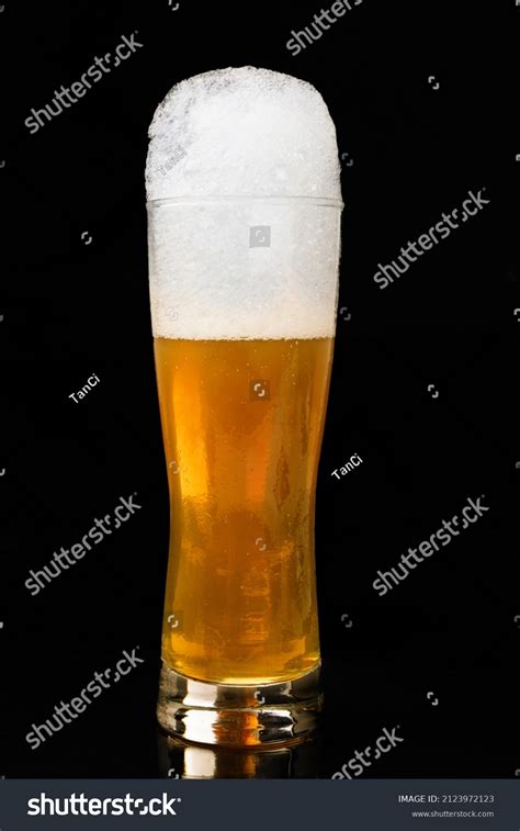 Beer Glass Black Background Stock Photo 2123972123 Shutterstock