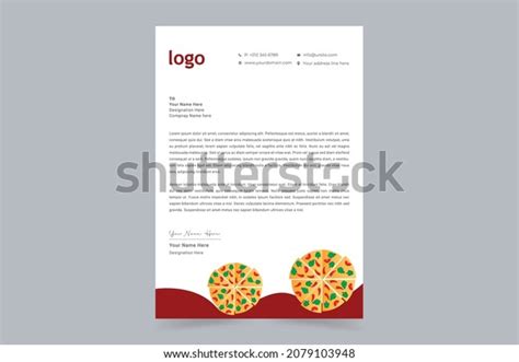 Pizza Restaurant Branding Letterhead Template Creative เวกเตอร์สต็อก