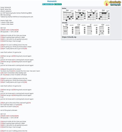 Chord: Homesick - tab, song lyric, sheet, guitar, ukulele | chords.vip