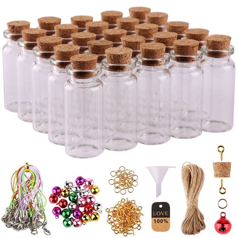 Maxmau Pcs Small Glass Bottles With Cork Stoppers Diy Art Craft