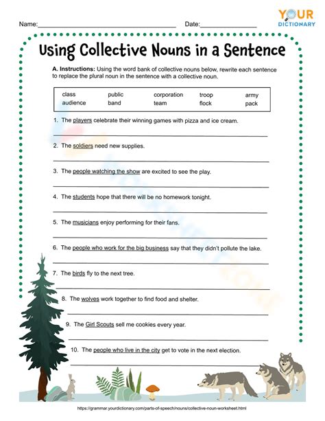 Free Collection Of Collective Nouns Worksheets For Teaching