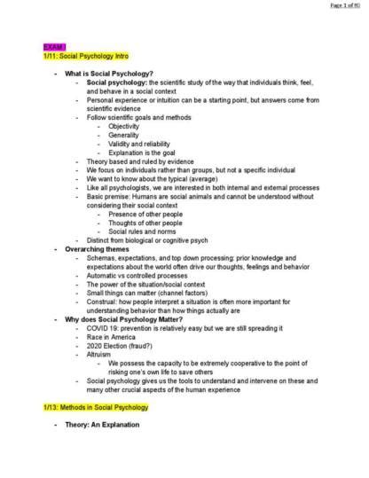 Social Psychology Psyc Complete Notes Studylast