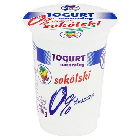 Jogurt naturalny sokólski 0 tłuszczu 180 g Zakupy online z dostawą