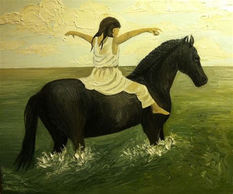 Girl riding free on her horse