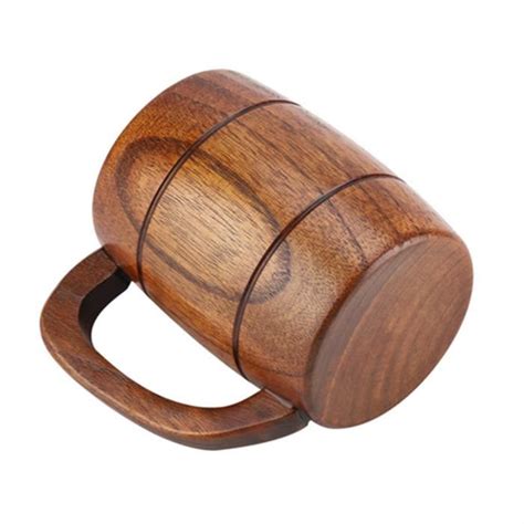 Duo Tasse Bi Re En Bois Naturel R Tro Grande Capacit Th Eau Tasse