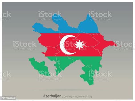 Vetores De Bandeira E Mapa Do Azerbaijão Países Europeus Sinalizam Isolados No Mapa Com Vetor E