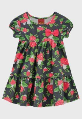 Vestido Infantil Kyly Cogumelo Cinza Compre Agora Dafiti Brasil