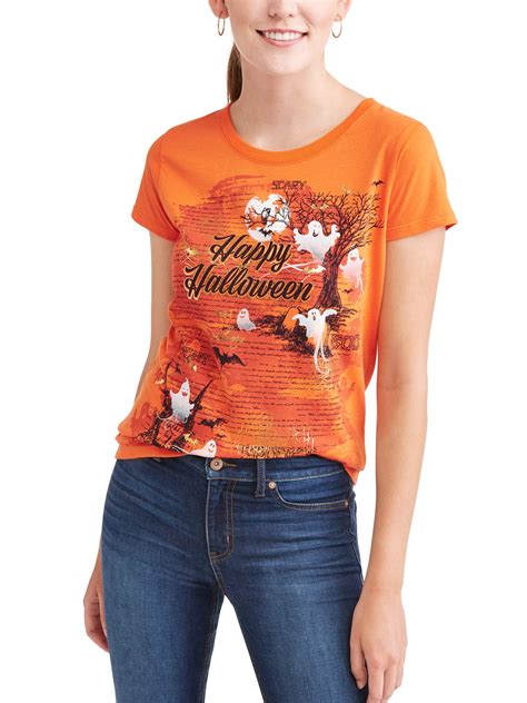 Women S Halloween Graphic Short Sleeve T Shirt Walmart