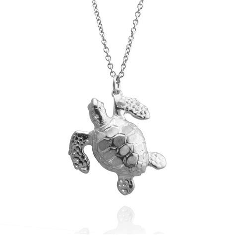 Turtle Necklace Sea Turtle Pendant Handmade Turtle Pendant Etsy