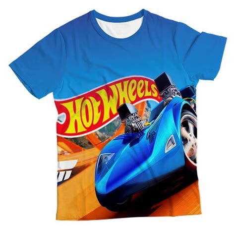 Camiseta Adulto Hot Wheels Azul Mc Elo Produtos Especiais
