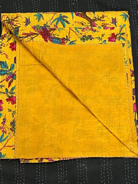 Exclusive Indian Kantha Quilt And Handmade Kantha Bedcover Indian Kantha Bedspread Throw Cotton