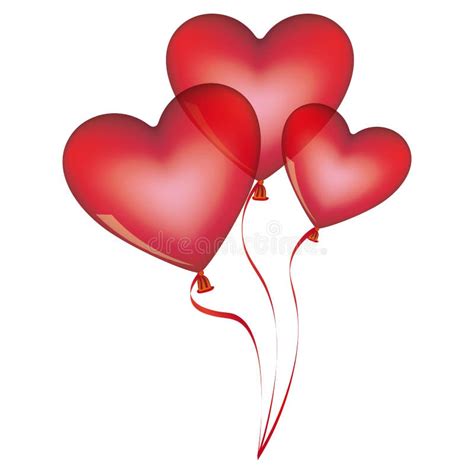 Ballons D Ic Ne De Forme De Coeur Conception D Amour Dessin De Vecteur