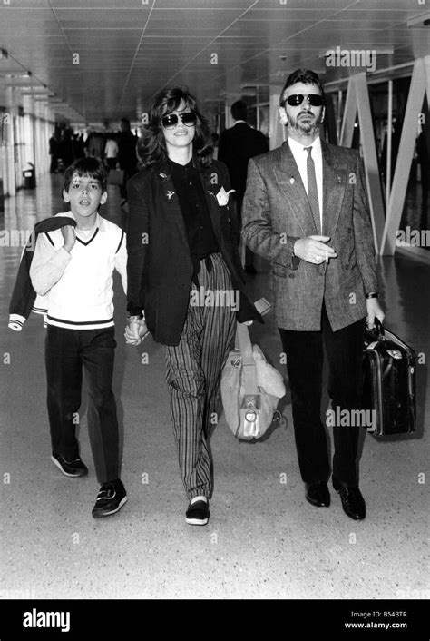 Ringo arrival. Ringo Starr arriving at Heathrow with wife Barbara Bach ...